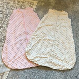 NWT Pink and Cream Sleeveless Toddler Sleep Sacks